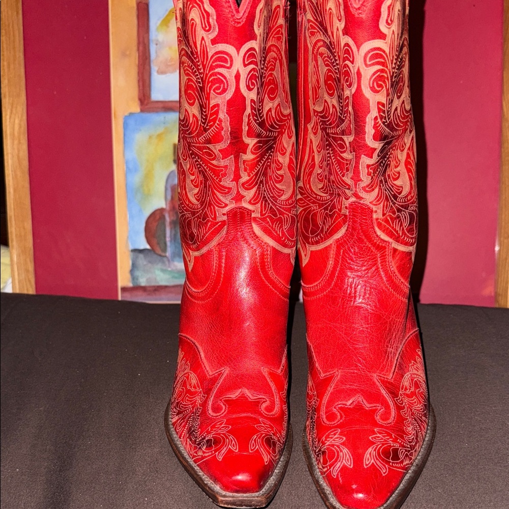 Red Western Style Women's Boots